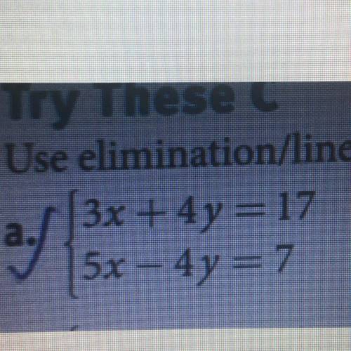 Use elimination/linear combination to solve the following.
please help