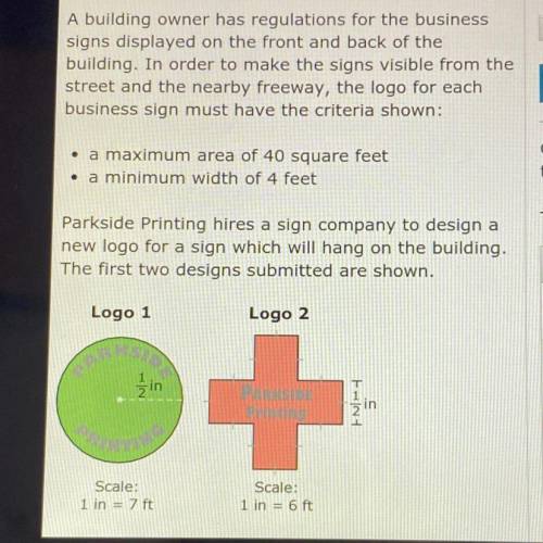 PLEASE HELP. One of the logos meet the building requirements. Explain which logo meets the building