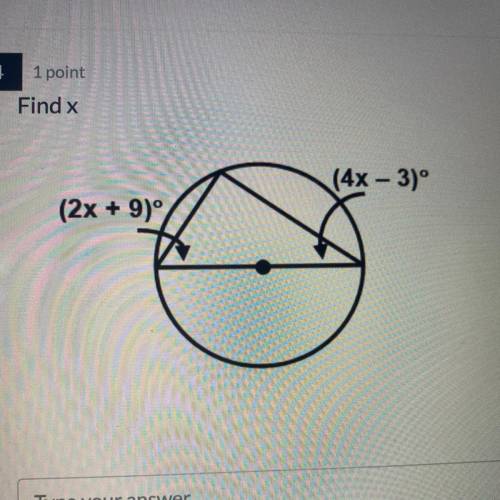 Find x
(4x - 3)^
(2x + 9)°