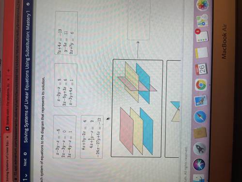 ASAP:(
Match each system of equations to the diagram that represents its solution.