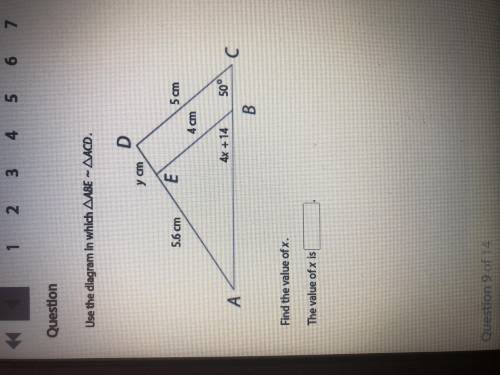 HELP ASAP!! Find the value of x