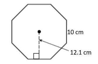 What is the area of this regular polygon?

A. 484 cm2
B. 968 cm2
C. 121 cm2
D. 366 cm2
***SHOW WOR