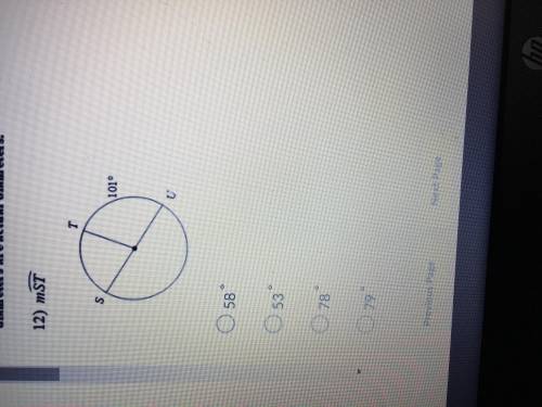 HELP ASAP  Find the diameter of the arc or central angle indicated. Assume that lines which app