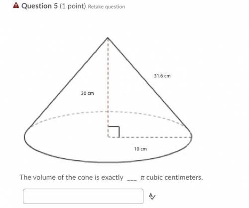 I really need help!! can you explain how to do this and how you got your answer?

The volume of th