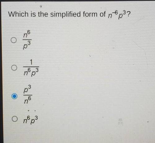 Which is the simplified form n-⁶p³?​
