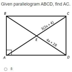 (I’ll give to the first answer) Find AC
A- 8
B- 30
C- 60
D- 120