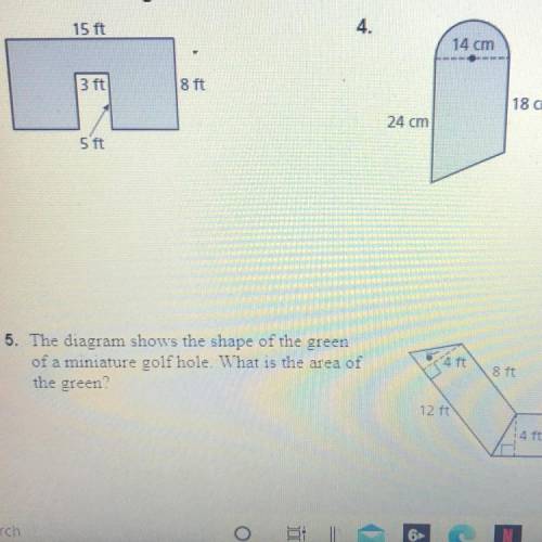 Find the area of the figure.
(Ignore the bottom one)