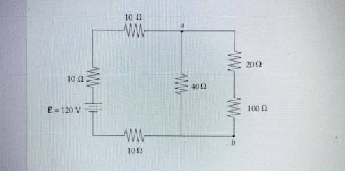 A ) Find the current through the 20 A resistor.

b ) Determine the potential difference between po
