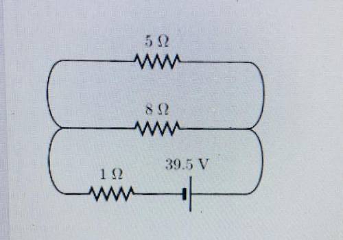 A) Find the current in the 1 Ω resistor.

b ) Find the current in the 8 Ω resistor. 
c ) Find the