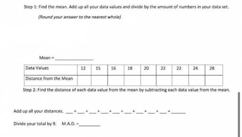 Find the Mean Absolute Deviation (M.A.D.) for question #2. Round your answer to the nearest tenth.