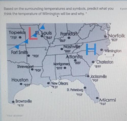 based on the surrounding temperatures and symbols predict what you think the temperature of Wyoming