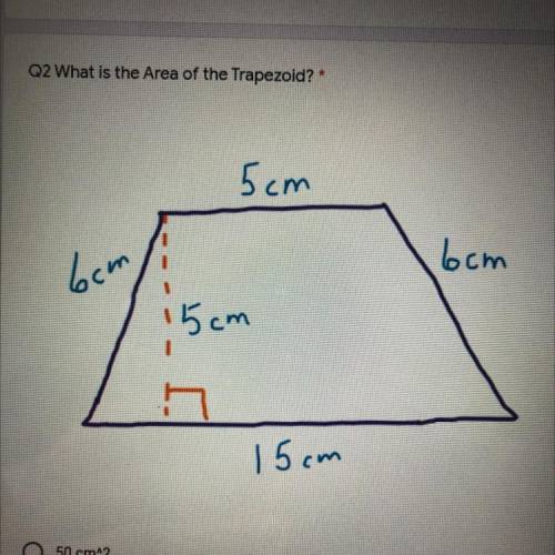 How to get the area of the trapezoid