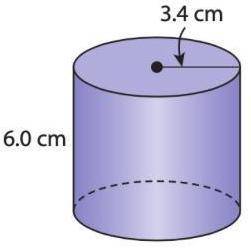 A cylinder is shown below. What is the total surface area of the cylinder?