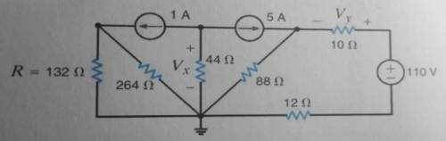 Use node voltage method to find Vx and Vy