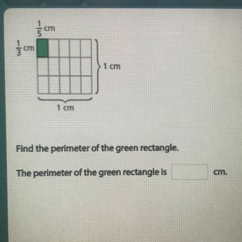 NEED HELP ASAP!! 
What is the perimeter of the green rectangle?