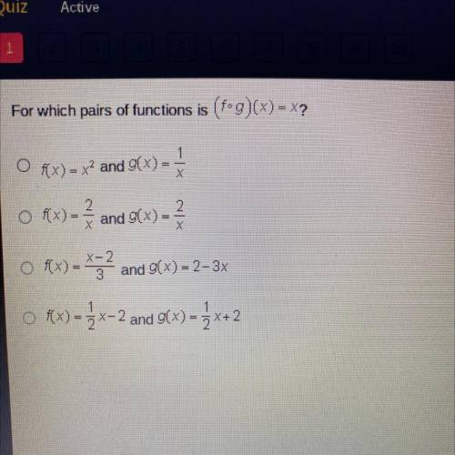 For which pairs of functions is (fog)(x) = X?
