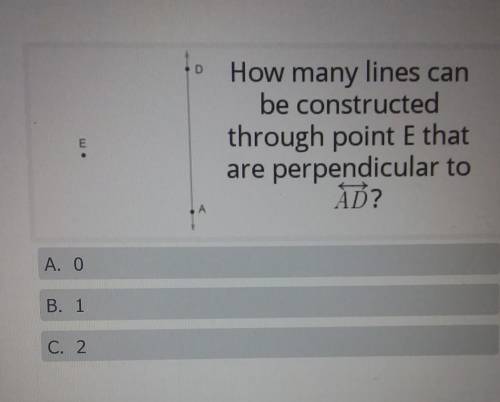 please help me 10 • D How many lines can be constructed through point E that are perpendicular to Á
