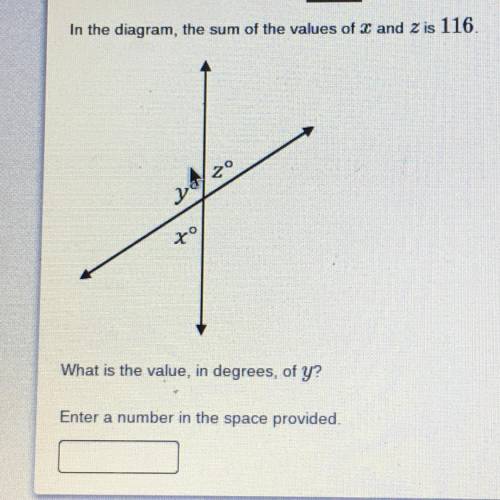 What is the value,in degree, of y