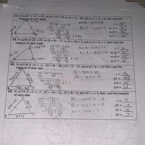 Unit 4: Congruent Triangles Homework 3: Isosceles & Equilateral Triangles

12. In ABC if AC =