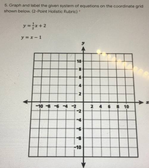 Graph and level the given system of equations on the coordinate grid show below