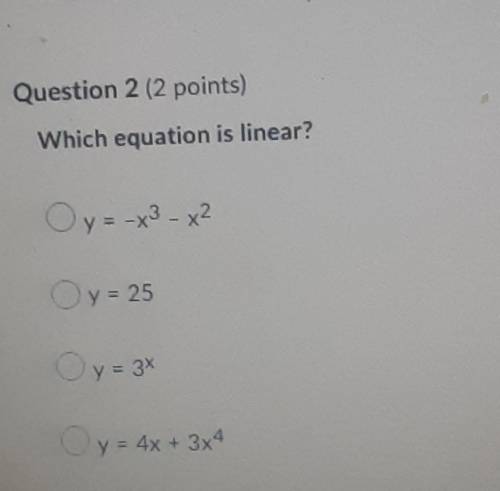 Which equation is linear ???????? ​