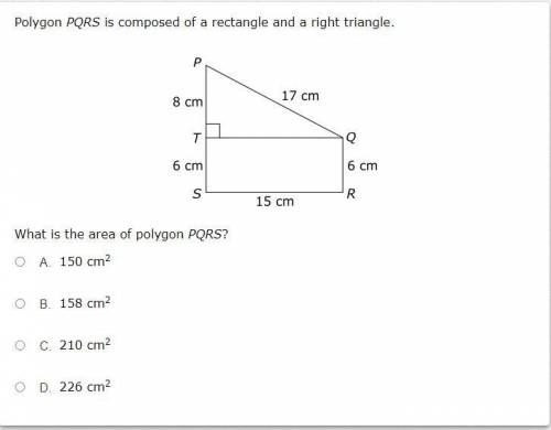 What is the area of polygon PQRS