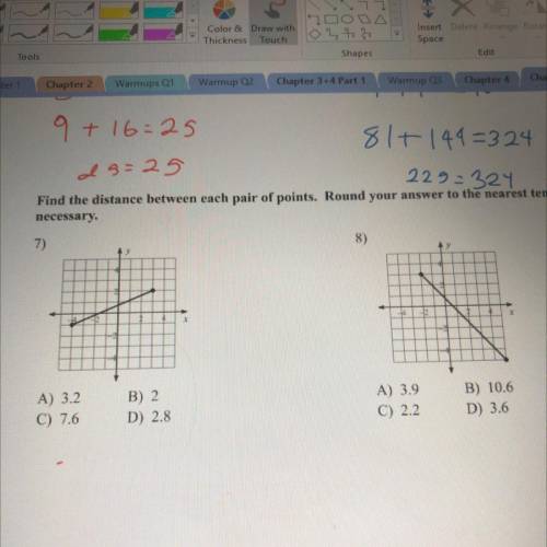 Can someone find the answers for these 2 problems using distance formula?? thx to whoever does