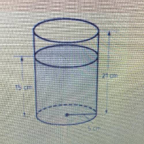 The radius of a cylindrical vase is 5 centimeters. The height of the base is 21 cm. Jorge feels the