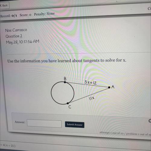 I need help with math hw solve for x please