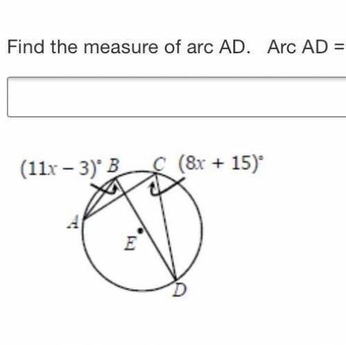 Help!!
find the measure of arc AD