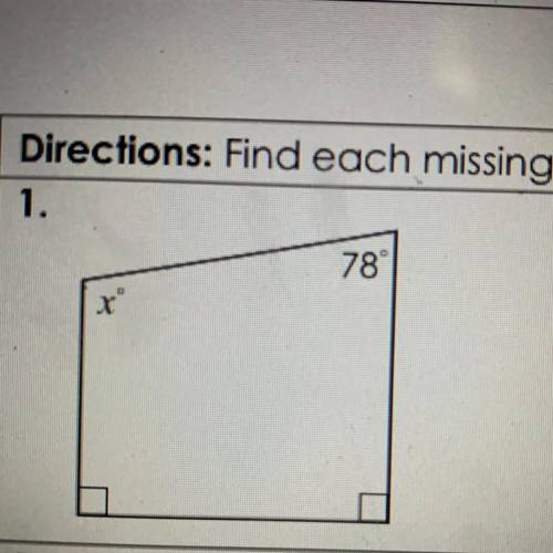 Find the missing measure angle