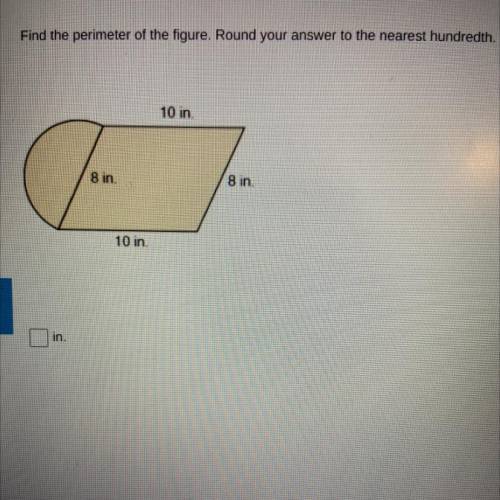 Find perimeter of the figure thanks and round to the nearest hundredth