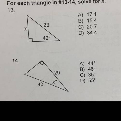 Solve For X In Both Questions Please!