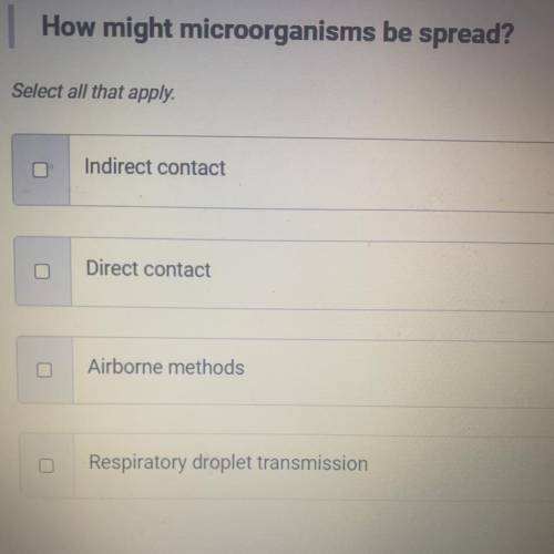 How might microorganisms be spread?