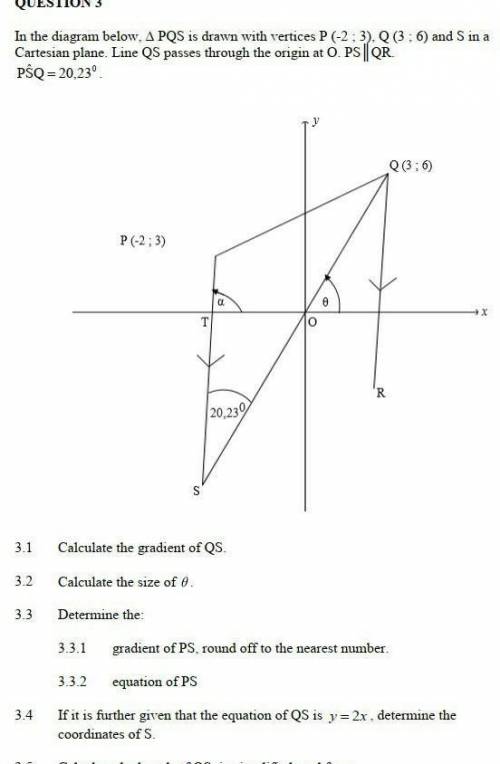 Calculate the gradient of QS only given which is Q(3:6)​