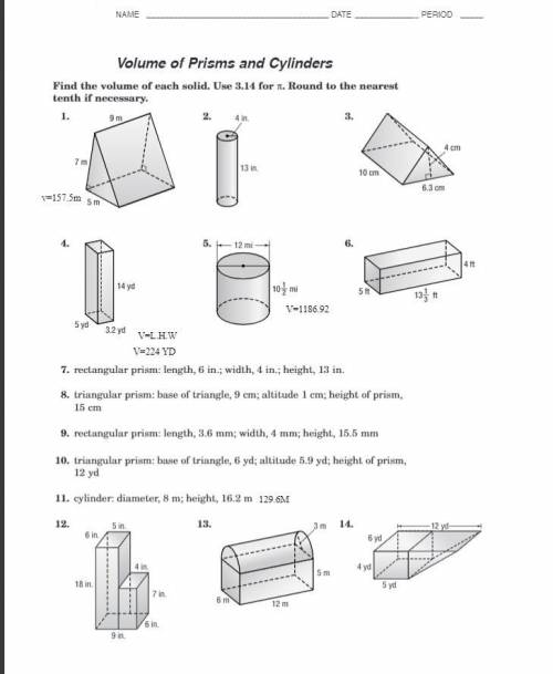 Volume of prisms and cylinders