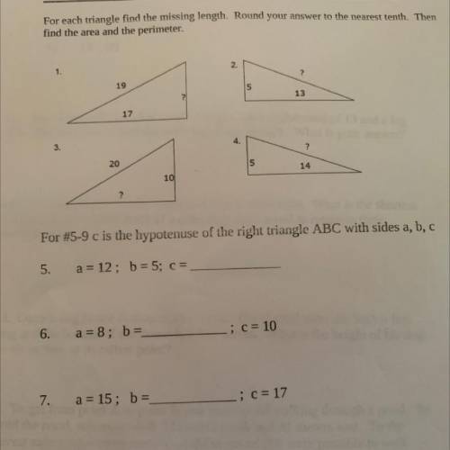Pythagorean theorem worksheet, I need help!