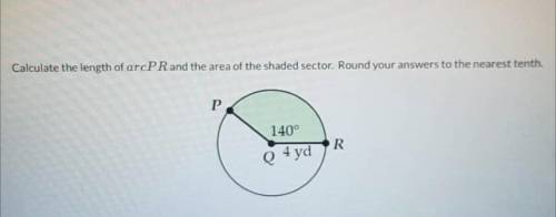 Calculate the length of angle PR and the area of the shaded factor