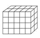 The right rectangular prism shown below is made of equal-sized cubes. The side length of each cube