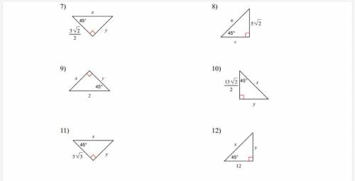 45-45-90 Right Triangles! Can somebody please help me? ASAP!!