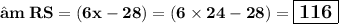 \large{ \bf{⇢m \: RS = (6x - 28) \degree = (6 \times 24 - 28) \degree =  \boxed{ \bf{116 \degree}}}}