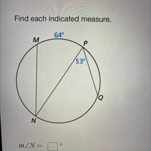 Find each indicated measure. 
Find m