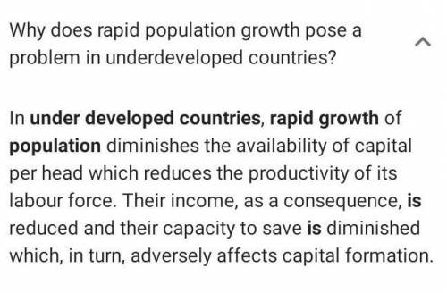 Explain the cause of quick population growth in poor and underdeveloped country