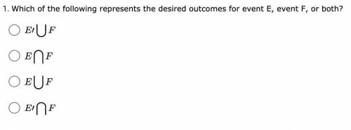 Which of the following represents the desired outcomes for event E, event F, or both?