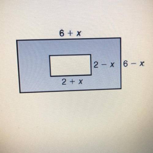 Write a simplified expression that repr￼esents the...
what is the area of the shaded area?