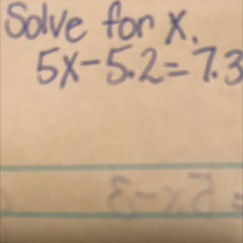 Solve for the x variable