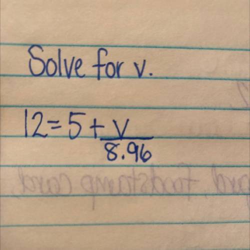 Solve for the v variable