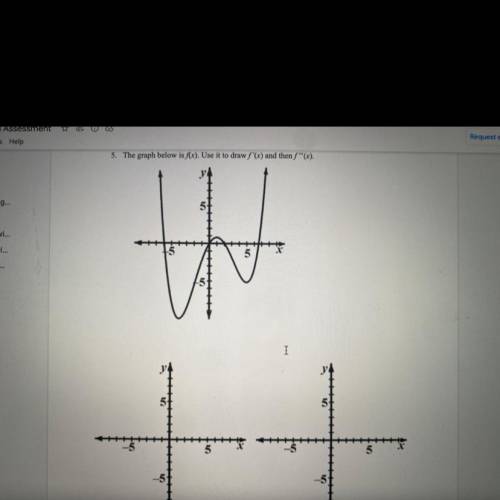 5. The graph below is f(x). Use it to draw f'(x) and then f”(x).