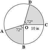 find the area of the shaded regions. give the answer as a completely simplified exact value in term