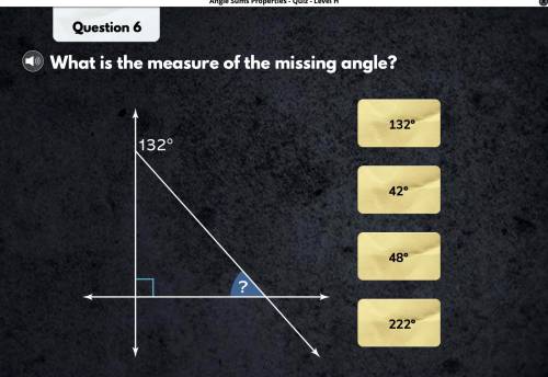 What is the measure of the missing angle? Please answer fast!
